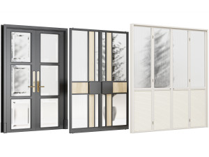 Set Modern Door 08 Modello 3D