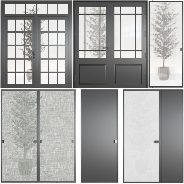 Set Modern Door 09 Modello 3D .c4d .max .obj .3ds .fbx .stl .blend 