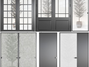 Set Modern Door 09 3D Модель