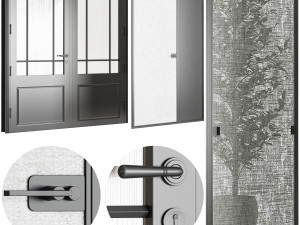 Set Modern Door 09 Modello 3D