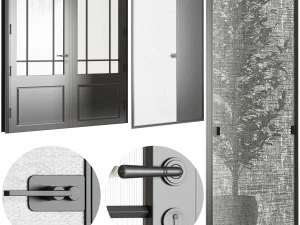 Set Modern Door 09 3D Model