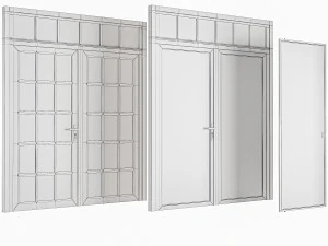 Set Modern Door 09 3D Model