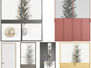 Set Modern Door 10 Modello 3D