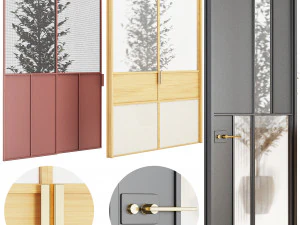 Set Modern Door 10 3D Model