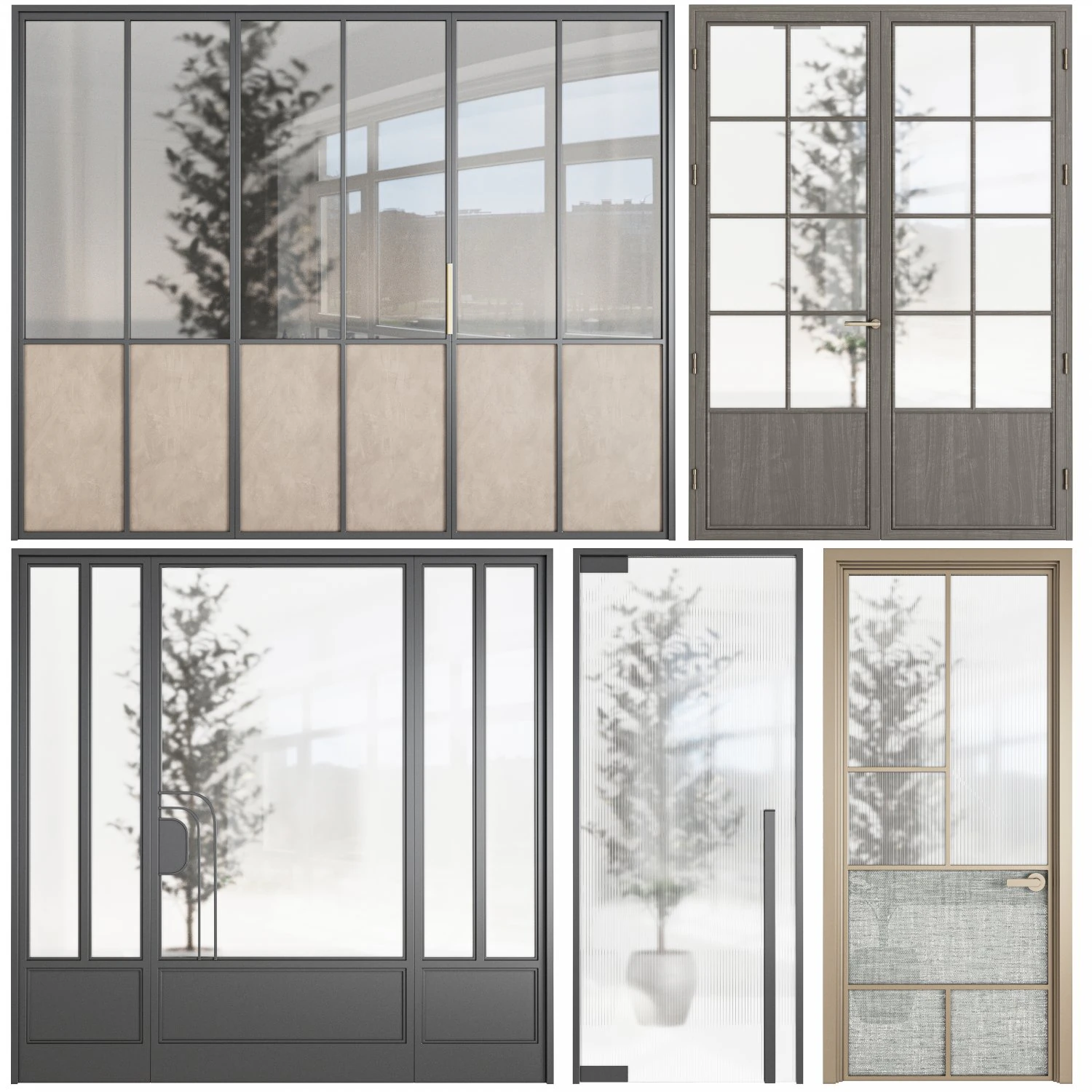 Set Modern Door 11 3D Model .c4d .max .obj .3ds .fbx .stl .blend