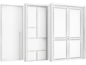 Set Modern Door 11 3D Model