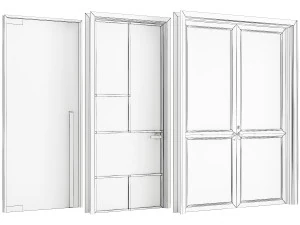 Set Modern Door 11 3D Model