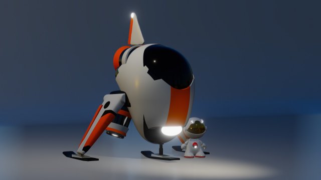 Navicella spaziale con astronauta File per stampa in 3D 3D-printmodel .c4d .max .obj .3ds .fbx .stl .blend 