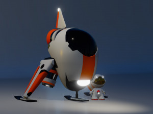 Navicella spaziale con astronauta File per stampa in 3D 3D Print Model
