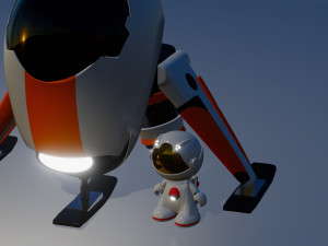 Navicella spaziale con astronauta File per stampa in 3D 3D-printmodel