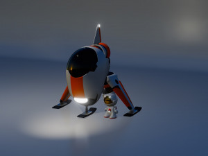 Navicella spaziale con astronauta File per stampa in 3D 3D-printmodel