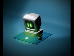 PC vintage anno 80 con mouse e piantina - Personal Computer from the 80s with mouse and map File st 3D Print Model