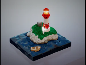 Il faro- scena con mare - the lighthouse file stl 3D Print Model