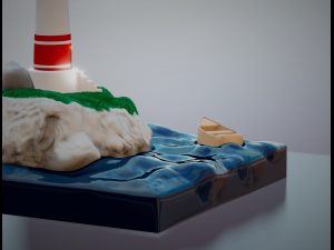 Il faro- scena con mare - the lighthouse file stl 3D Принт Модель