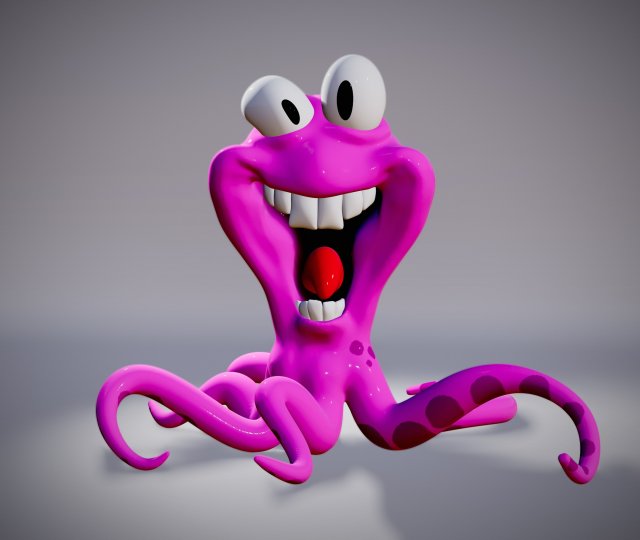 Squid Comic 3d stl file 3D-Druckmodell .c4d .max .obj .3ds .fbx .stl .blend 