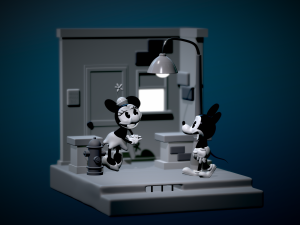 Mickey Mouse e Minnie in street - file stl stampa 3d 3D Print Model