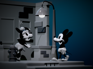 Mickey Mouse e Minnie in street - file stl stampa 3d 3D-Druckmodell
