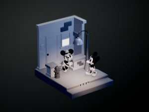 Mickey Mouse e Minnie in street - file stl stampa 3d 3D-Druckmodell