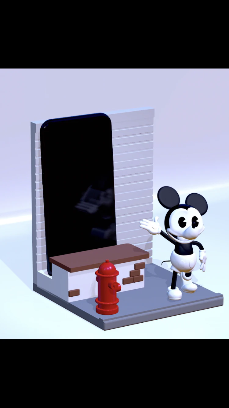 Portaoggetti porta cellulare da scrivania Mickey mouse - file stl stampante 3d 3D Print Model .c4d .max .obj .3ds .fbx .stl .blend 