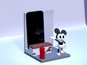 Portaoggetti porta cellulare da scrivania Mickey mouse - file stl stampante 3d 3D-Druckmodell