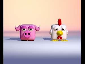 Farm animals - pig and chicken minimal design filestl model3d print3d - animali della fattoria 3D Print Model