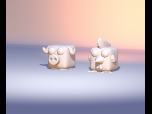 Farm animals - pig and chicken minimal design filestl model3d print3d - animali della fattoria 3D Принт Модель