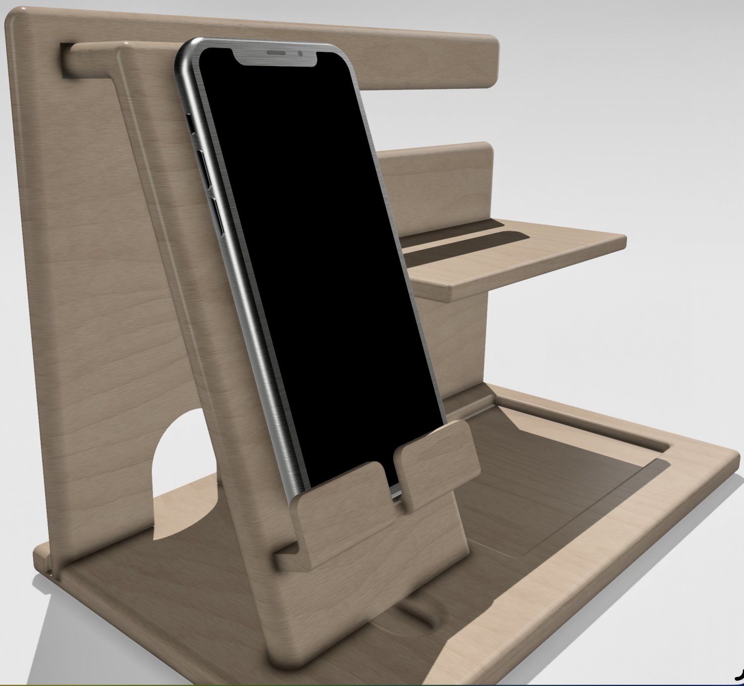 Desktop smartphone holder Filestl model3d print3d personalizza il