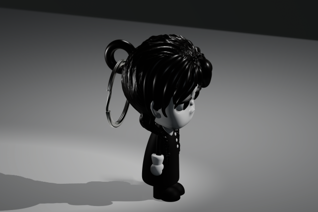 Keychain pendant Wednesday baby small- file stl model 3d print 3d Modelo de impresión 3D .c4d .max .obj .3ds .fbx .stl .blend 