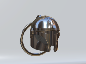 Keychain pendant hat mandalorian star war file stl model 3d print 3d 3D Baskı Modeli