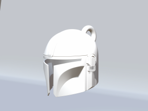 Keychain pendant hat mandalorian star war file stl model 3d print 3d 3D Baskı Modeli