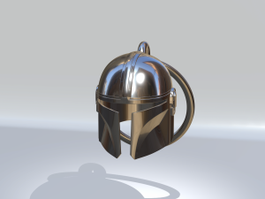 Keychain pendant hat mandalorian star war file stl model 3d print 3d 3D Baskı Modeli