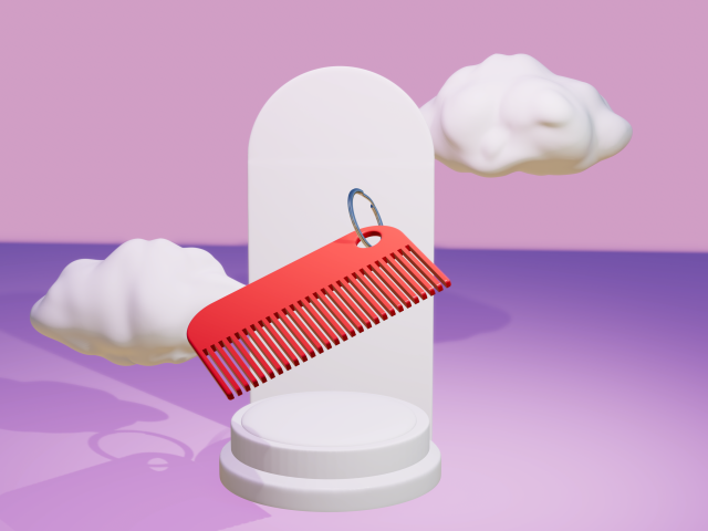 Keychain pendant comb file stl model 3d print 3d Pettine portafortuna portachiavi ciondolo Model do druku 3D .c4d .max .obj .3ds .fbx .stl .blend 