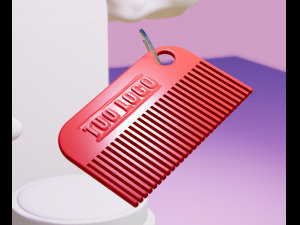 Keychain pendant comb file stl model 3d print 3d Pettine portafortuna portachiavi ciondolo Model do druku 3D
