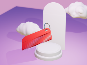 Keychain pendant comb file stl model 3d print 3d Pettine portafortuna portachiavi ciondolo Model do druku 3D
