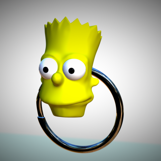 Keychain pendant Bart Simpson file stl model 3d print 3d 3D Print Model .c4d .max .obj .3ds .fbx .stl .blend 