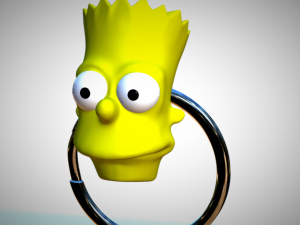Keychain pendant Bart Simpson file stl model 3d print 3d 3D Print Model