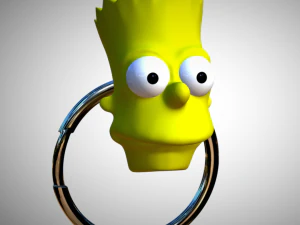 Chaveiro pingente Bart Simpson arquivo stl modelo 3d impress&atilde;o 3d Modelo de Impressão 3D