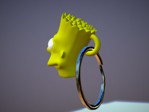 Keychain pendant Bart Simpson file stl model 3d print 3d 3D Print Model