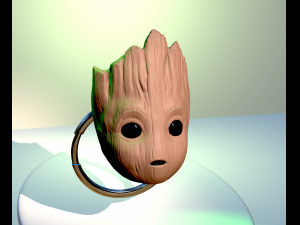 Keychain pendant baby Groot file stl model 3d print 3d 3D Print Model