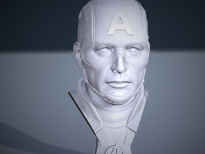 Bust capitan America file stl model 3d print 3d 3D Print Model
