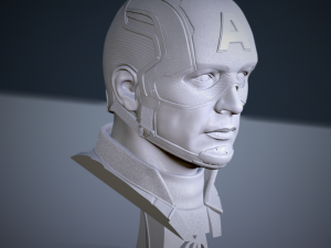 Bust capitan America file stl model 3d print 3d 3D Print Model