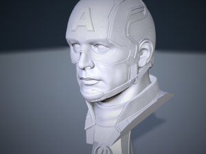 Bust capitan America file stl model 3d print 3d 3D Print Model