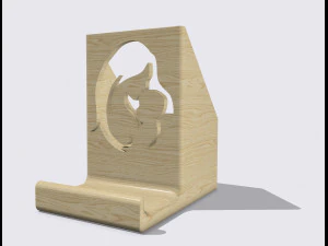 桌面智能手机支架 妈妈和儿子水滴笔 适用于桌面 Portacellulare da scrivania con 装饰 3D 打印模型