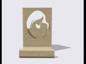 Desktop smartphone holder Mom and son drop pen FOR desktop Portacellulare da scrivania con decoro 3D 프린트 모델