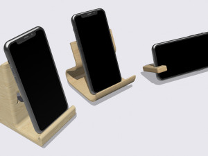 3 model Desktop smartphone holder Achievable in wood or print it in 3d printing 3D Print Model
