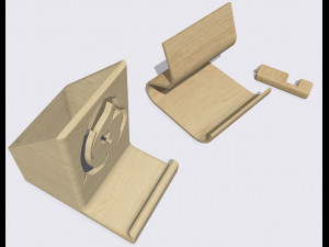 3 model Desktop smartphone holder Achievable in wood or print it in 3d printing 3D Print Model