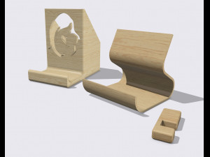 3 model Desktop smartphone holder Achievable in wood or print it in 3d printing 3D Print Model