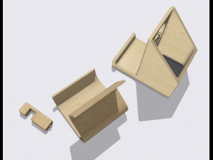 3 model Desktop smartphone holder Achievable in wood or print it in 3d printing 3D Print Model