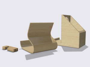 3 model Desktop smartphone holder Achievable in wood or print it in 3d printing 3D Print Model