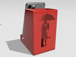 Desktop smartphone holder romantic drop pen FOR desktop stand 3D Print Model
